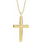 18K Yellow Gold-Plated Sterling Silver Cross 18" Necklace