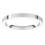 14K White Gold 2 mm Comfort-Fit Flat Band Size 10
