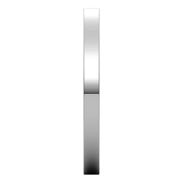 14K White Gold 2 mm Comfort-Fit Flat Band Size 10