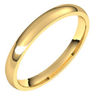 10K Yellow Gold 2.5 mm Lightweight Comfort-Fit Half Round Band Size 8