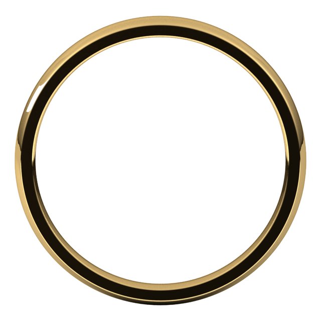 10K Yellow Gold 2.5 mm Lightweight Comfort-Fit Half Round Band Size 8
