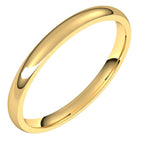 10K Yellow Gold 2 mm Lightweight Comfort-Fit Half Round Band Size 8