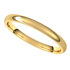 10K Yellow Gold 2 mm Lightweight Comfort-Fit Half Round Band Size 8