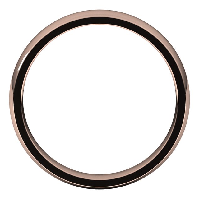 10K Rose Gold 4 mm Lightweight Comfort-Fit Half Round Band Size 10.5