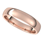 10K Rose Gold 4 mm Lightweight Comfort-Fit Half Round Band Size 10.5