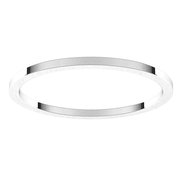 10K White Gold 1 mm Flat Band Size 11
