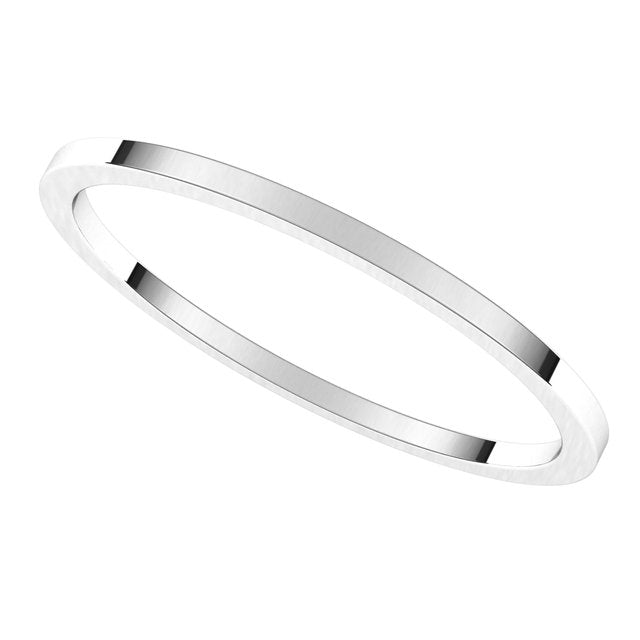 10K White Gold 1 mm Flat Band Size 11