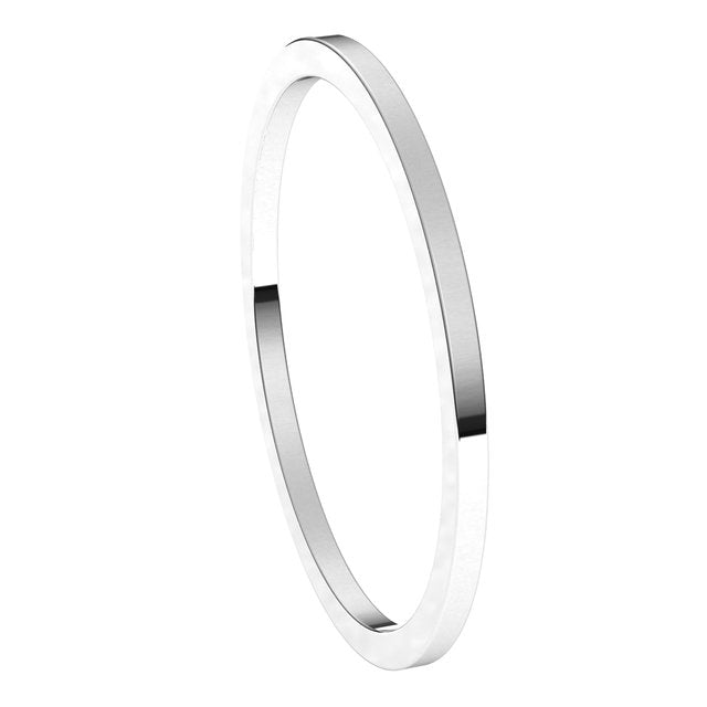 10K White Gold 1 mm Flat Band Size 11