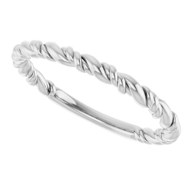 Sterling Silver Stackable Rope Ring