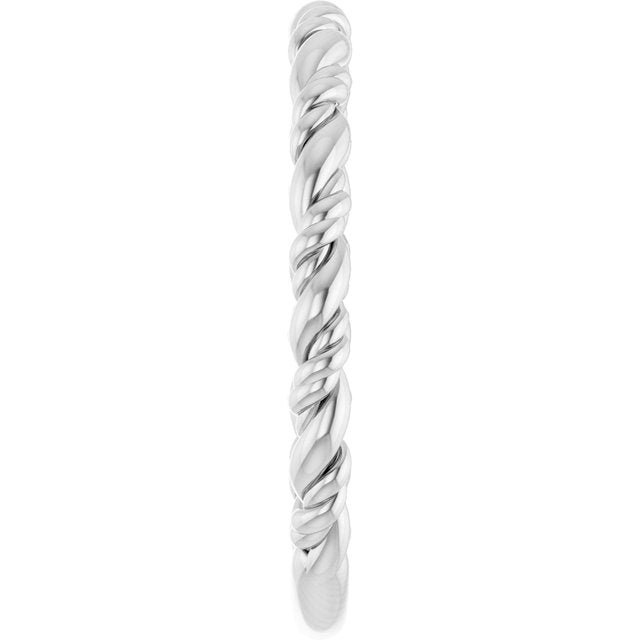 Platinum Stackable Rope Ring