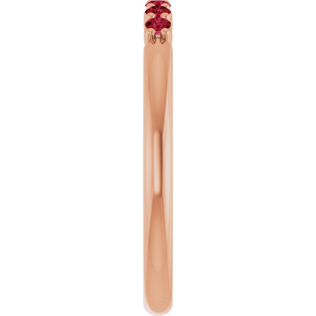 14K Rose Gold Natural Ruby Stackable Ring