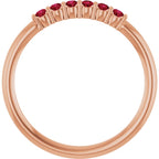 14K Rose Gold Natural Ruby Stackable Ring