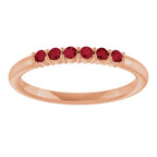 14K Rose Gold Natural Ruby Stackable Ring