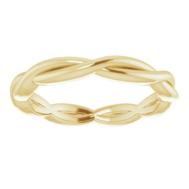 14K Yellow Gold 2.2 mm Woven-Design Band Size 4