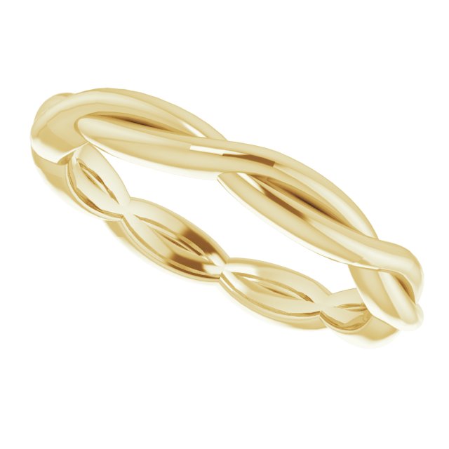 14K Yellow Gold 2.2 mm Woven-Design Band Size 4
