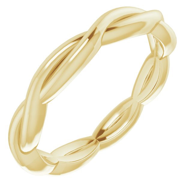 14K Yellow Gold 2.2 mm Woven-Design Band Size 4