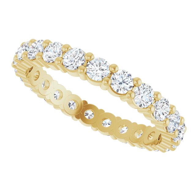 14K Yellow Gold 1 3/8 CTW Natural Diamond Eternity Band Size 7