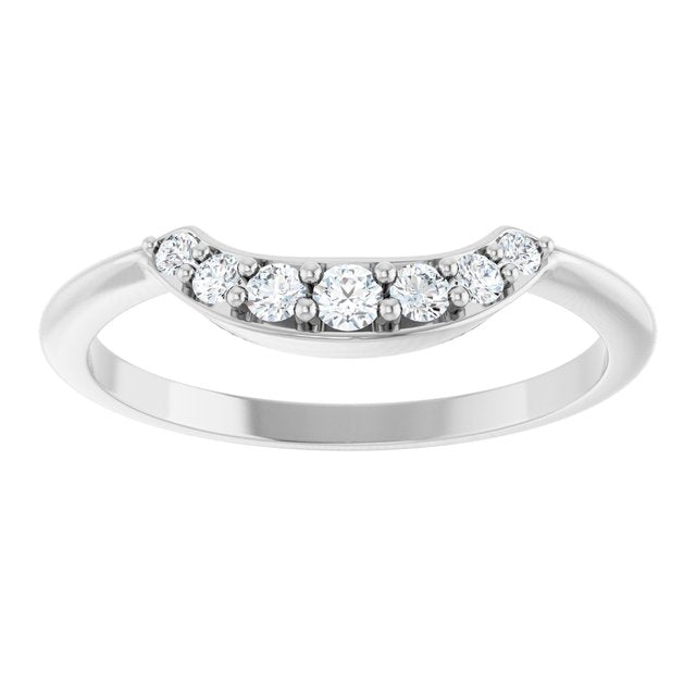 Platinum 1/6 CTW Natural Diamond Contour Band