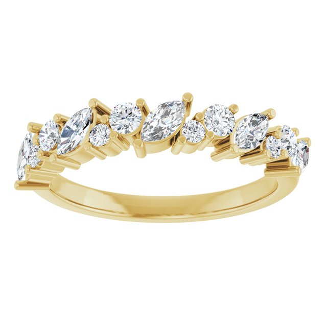 14K Yellow Gold 3/4 CTW Natural Diamond Anniversary Band