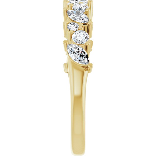 14K Yellow Gold 3/4 CTW Natural Diamond Anniversary Band