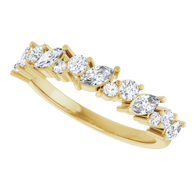 14K Yellow Gold 3/4 CTW Natural Diamond Anniversary Band