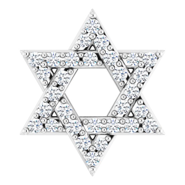 14K White Gold 1/10 CTW Natural Diamond Star of David Pendant