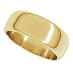 14K Yellow Gold 7 mm Half Round Band Size 12