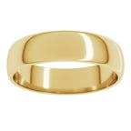 14K Yellow Gold 5 mm Lightweight Half Round Band Size 7
