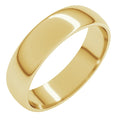 14K Yellow Gold 5 mm Lightweight Half Round Band Size 7