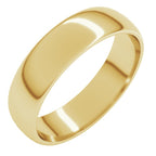 14K Yellow Gold 5 mm Lightweight Half Round Band Size 7
