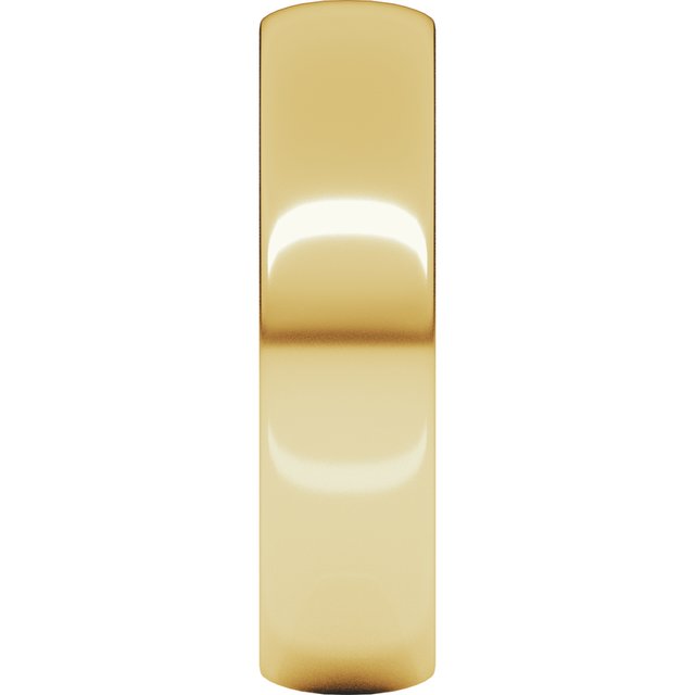14K Yellow Gold 5 mm Lightweight Half Round Band Size 7