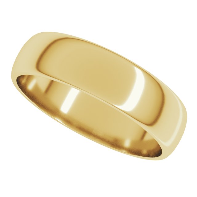 14K Yellow Gold 5 mm Lightweight Half Round Band Size 7