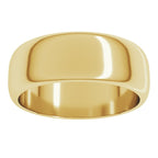 14K Yellow Gold 7 mm Half Round Band Size 12