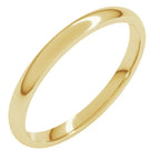 10K Yellow Gold 2 mm Lightweight Comfort-Fit Half Round Band Size 8