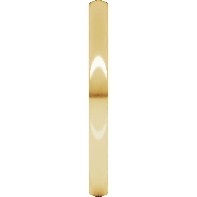 10K Yellow Gold 2 mm Lightweight Comfort-Fit Half Round Band Size 8