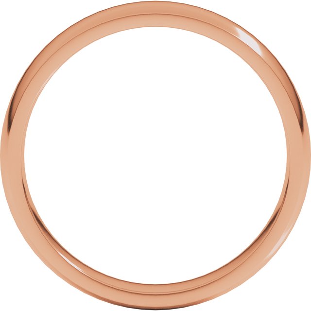 10K Rose Gold 4 mm Lightweight Comfort-Fit Half Round Band Size 10.5