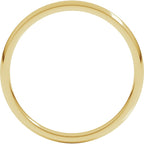 10K Yellow Gold 2 mm Lightweight Comfort-Fit Half Round Band Size 8