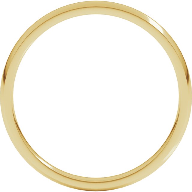10K Yellow Gold 2 mm Lightweight Comfort-Fit Half Round Band Size 8