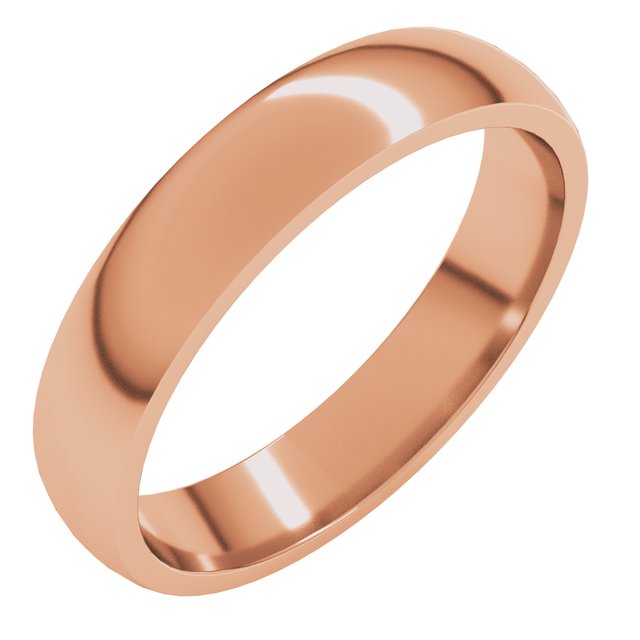 10K Rose Gold 4 mm Lightweight Comfort-Fit Half Round Band Size 10.5