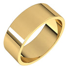 14K Yellow Gold 7 mm Flat Band Size 8.5