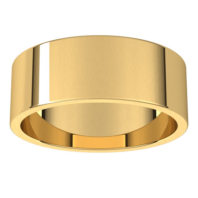 14K Yellow Gold 7 mm Flat Band Size 8.5