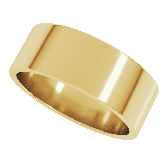 14K Yellow Gold 7 mm Flat Band Size 8.5