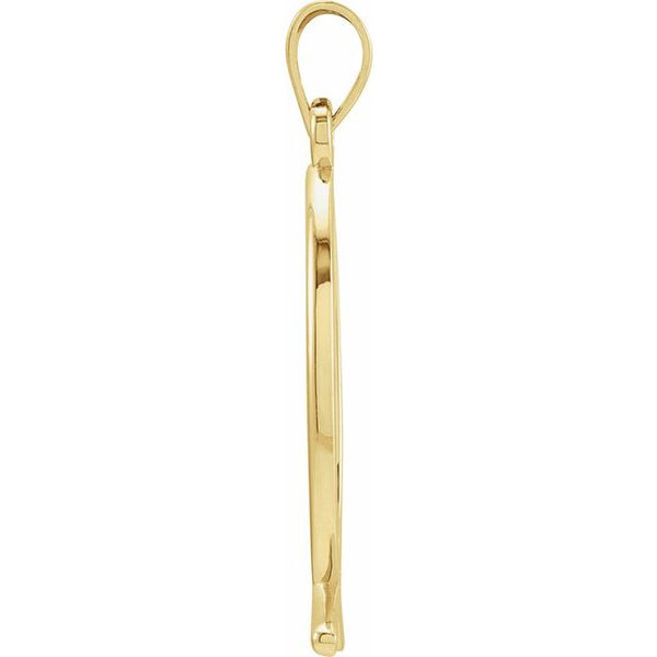 14K Yellow Gold 24x9 mm Ichthus (Fish) Pendant 