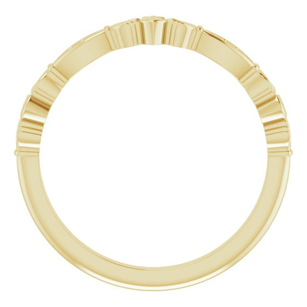 14K Yellow Gold .005 CTW Natural Diamond Claddagh Ring