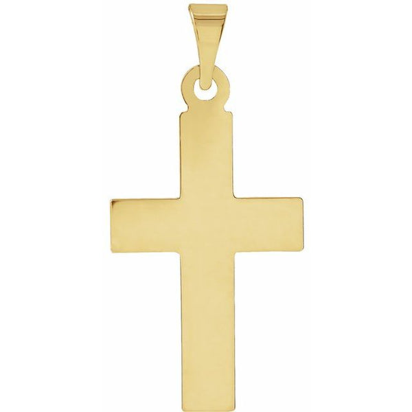 14K Yellow Gold Engravable Cross Pendant