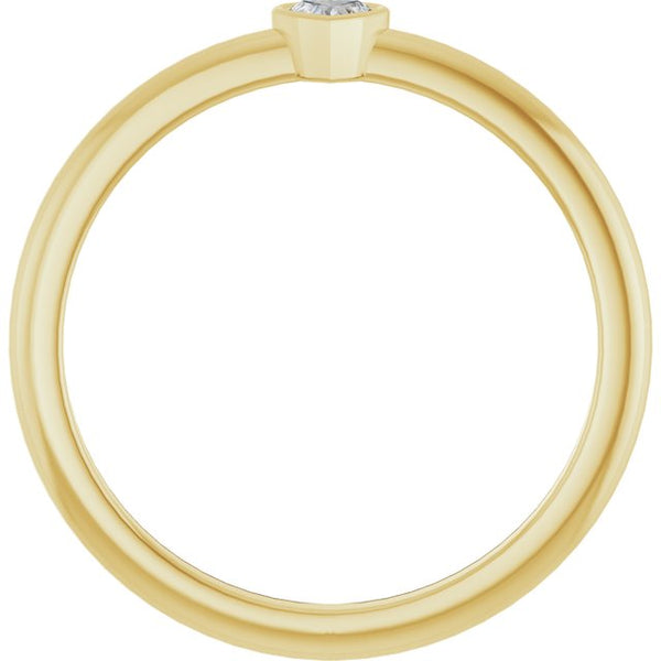 14K Yellow Gold 1/10 CT Natural Diamond Stackable Ring