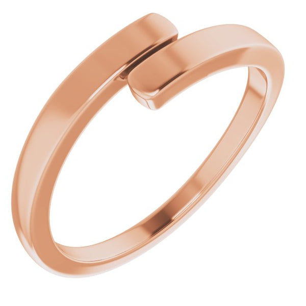14K Rose Gold Engravable Bypass Ring