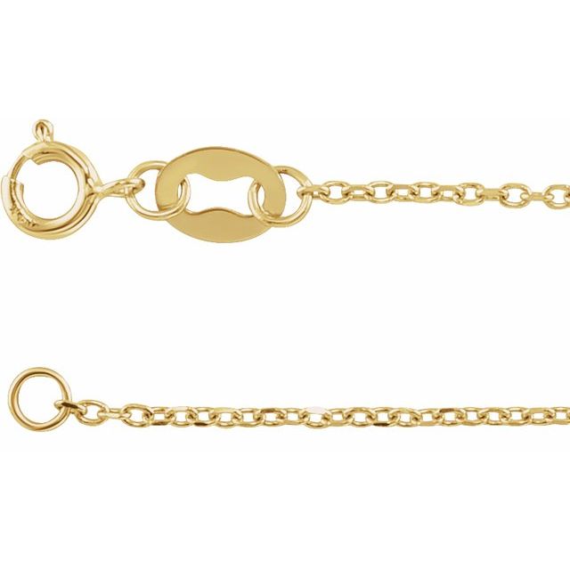 10K Yellow Gold 1 mm Diamond-Cut Cable 16" Chain 
