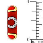 Pink Enamel Horseshoe Ring